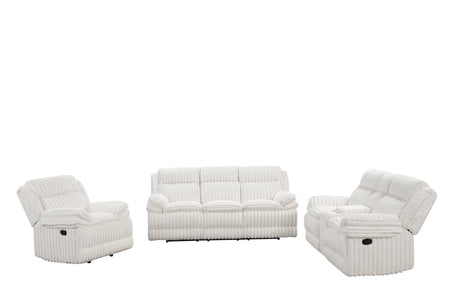 Heaven White 3-Piece Reclining Living Room Set by Happy Homes at Eve Furniture