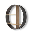 Hector Brown Wood W/ Black Metal Round Wall Shelf by Mercana at Eve Furniture