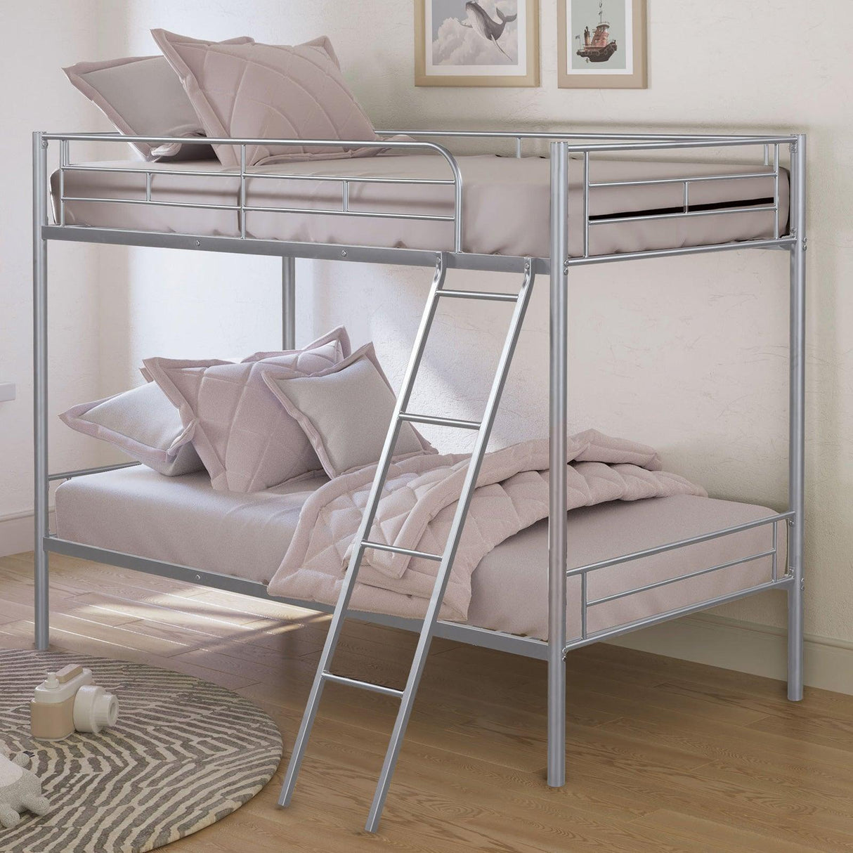 Hector Silver Twin/Twin Metal Bunkbed by Furniture of America at Eve Furniture