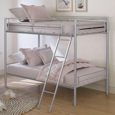 Hector Silver Twin/Twin Metal Bunkbed by Furniture of America at Eve Furniture