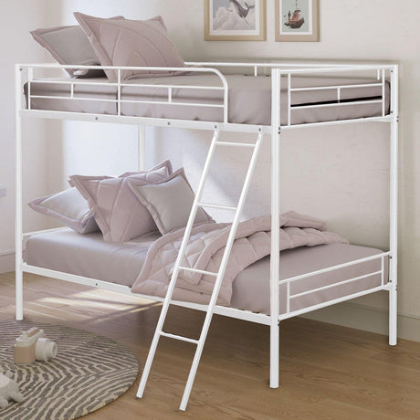 Hector White Twin/Twin Metal Bunkbed by Furniture of America at Eve Furniture