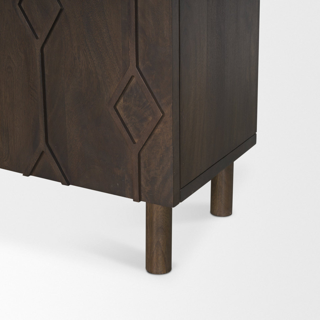 Heera Dark Brown Diamond Motif w/ Shelf Accent Cabinet by Mercana at Eve Furniture
