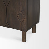 Heera Dark Brown Diamond Motif w/ Shelf Accent Cabinet by Mercana at Eve Furniture