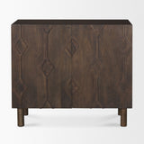 Heera Dark Brown Diamond Motif w/ Shelf Accent Cabinet by Mercana at Eve Furniture