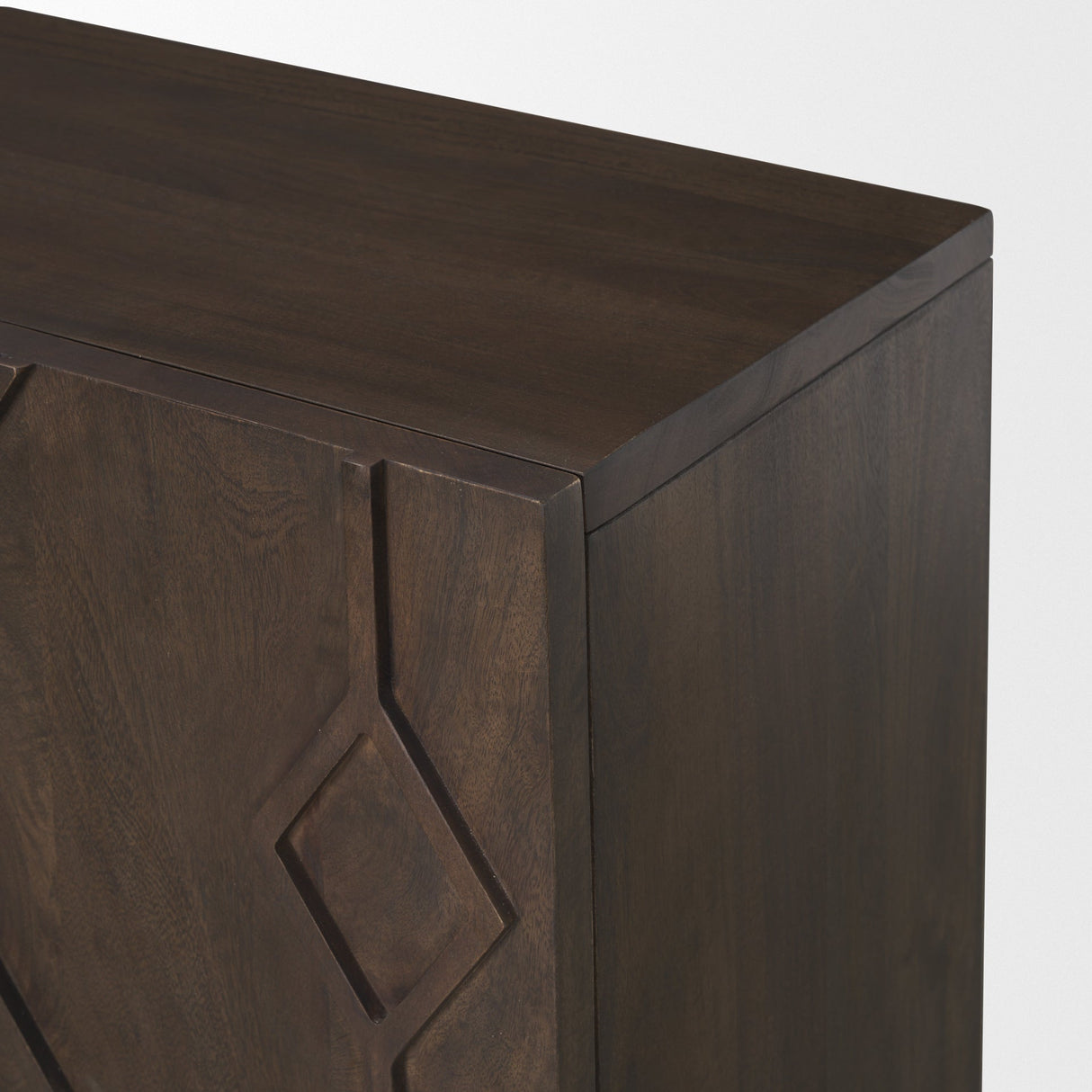 Heera Dark Brown Diamond Motif w/ Shelf Accent Cabinet by Mercana at Eve Furniture