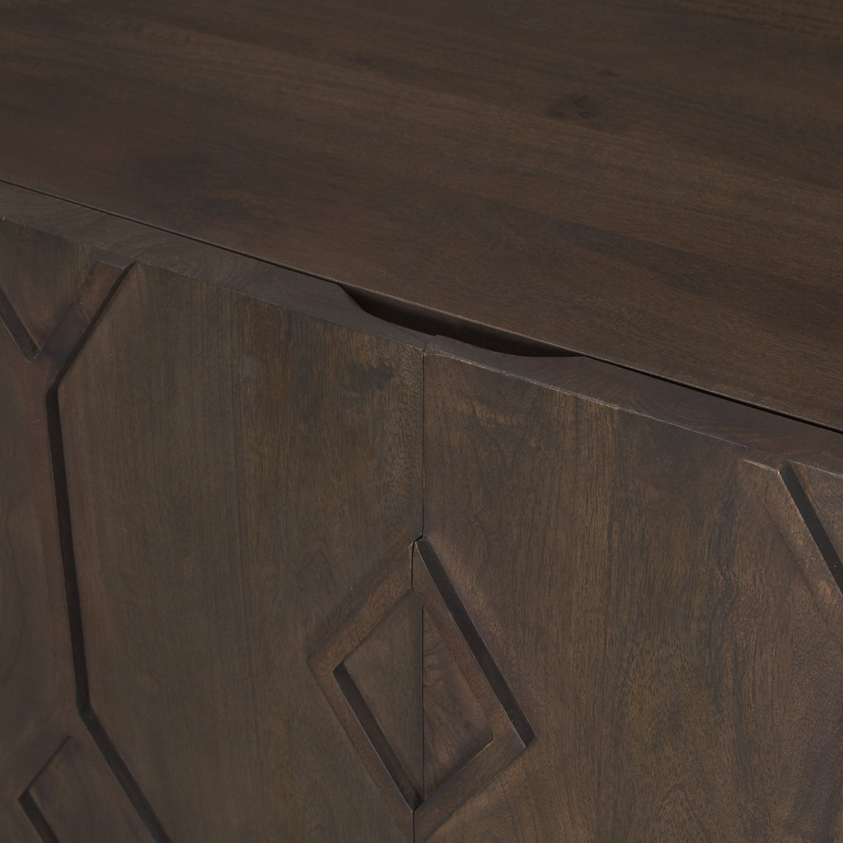 Heera Dark Brown Diamond Motif w/ Shelf Accent Cabinet by Mercana at Eve Furniture
