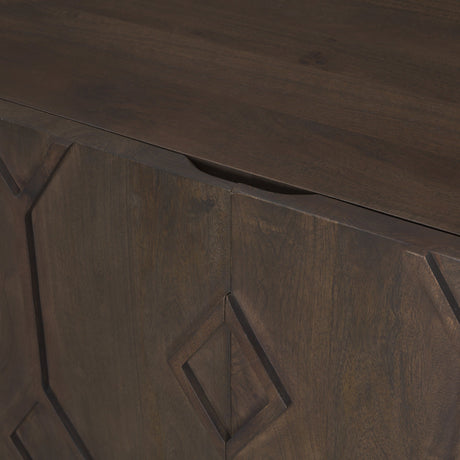 Heera Dark Brown Diamond Motif w/ Shelf Accent Cabinet by Mercana at Eve Furniture