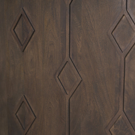 Heera Dark Brown Diamond Motif w/ Shelf Accent Cabinet by Mercana at Eve Furniture