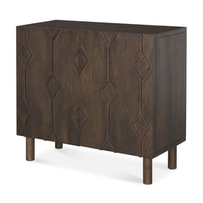 Heera Dark Brown Diamond Motif w/ Shelf Accent Cabinet by Mercana at Eve Furniture
