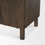 Heera Dark Brown Diamond Motif w/ Shelf Sideboard by Mercana at Eve Furniture