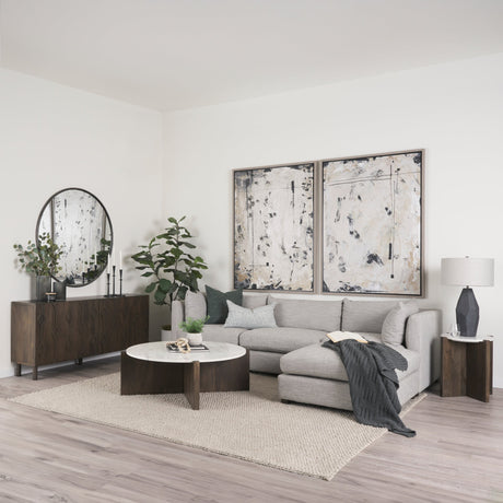 Heera Dark Brown Diamond Motif w/ Shelf Sideboard by Mercana at Eve Furniture