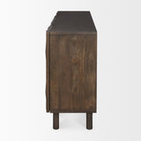 Heera Dark Brown Diamond Motif w/ Shelf Sideboard by Mercana at Eve Furniture
