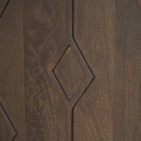 Heera Dark Brown Diamond Motif w/ Shelf Sideboard by Mercana at Eve Furniture