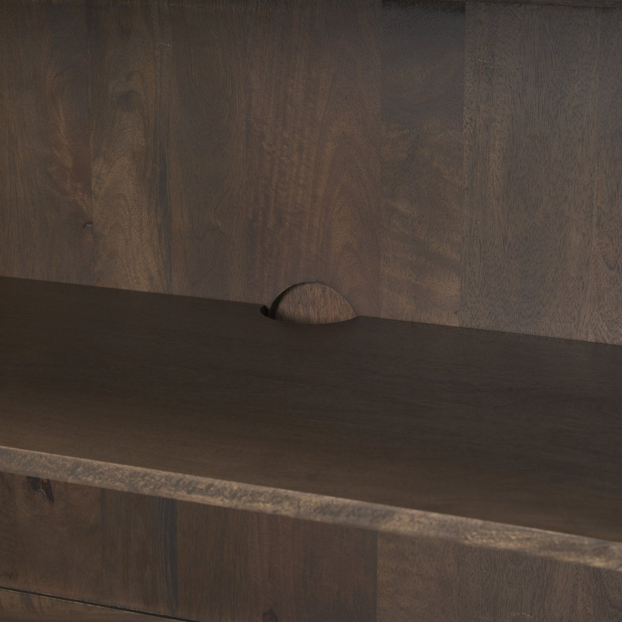 Heera Dark Brown Diamond Motif w/ Shelf Sideboard by Mercana at Eve Furniture