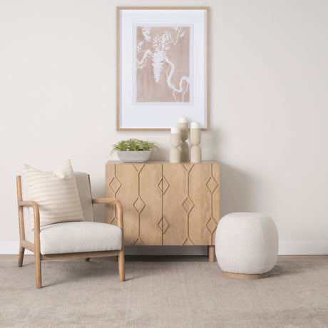 Heera Light Brown Diamond Motif w/ Shelf Accent Cabinet by Mercana at Eve Furniture