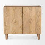 Heera Light Brown Diamond Motif w/ Shelf Accent Cabinet by Mercana at Eve Furniture