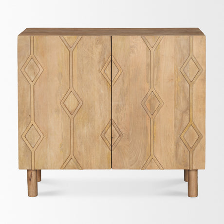 Heera Light Brown Diamond Motif w/ Shelf Accent Cabinet by Mercana at Eve Furniture