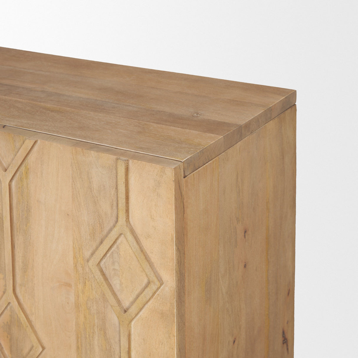 Heera Light Brown Diamond Motif w/ Shelf Accent Cabinet by Mercana at Eve Furniture