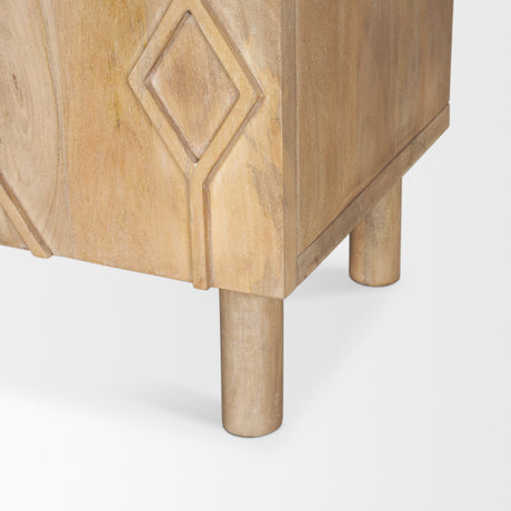 Heera Light Brown Diamond w/ Shelf Motif Sideboard by Mercana at Eve Furniture