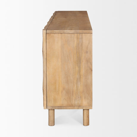 Heera Light Brown Diamond w/ Shelf Motif Sideboard by Mercana at Eve Furniture