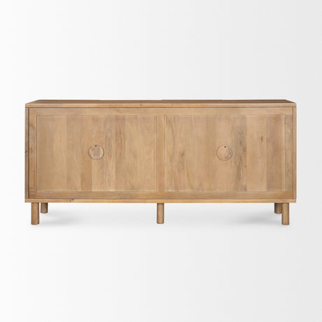 Heera Light Brown Diamond w/ Shelf Motif Sideboard by Mercana at Eve Furniture