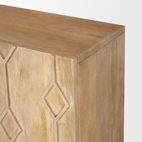 Heera Light Brown Diamond w/ Shelf Motif Sideboard by Mercana at Eve Furniture
