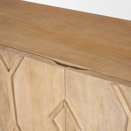 Heera Light Brown Diamond w/ Shelf Motif Sideboard by Mercana at Eve Furniture