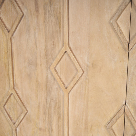 Heera Light Brown Diamond w/ Shelf Motif Sideboard by Mercana at Eve Furniture