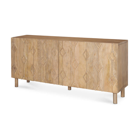 Heera Light Brown Diamond w/ Shelf Motif Sideboard by Mercana at Eve Furniture