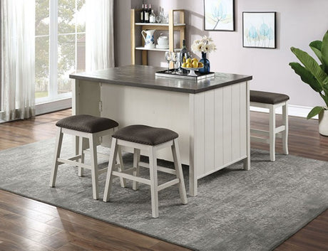 Heidelberg Off-White/Dark Gray 4-Piece Counter Height Table Set by Furniture of America at Eve Furniture