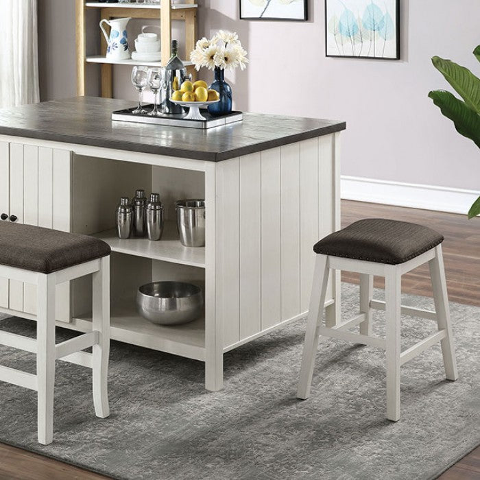 Heidelberg Off-White/Dark Gray 4-Piece Counter Height Table Set by Furniture of America at Eve Furniture