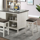 Heidelberg Off-White/Dark Gray 4-Piece Counter Height Table Set by Furniture of America at Eve Furniture
