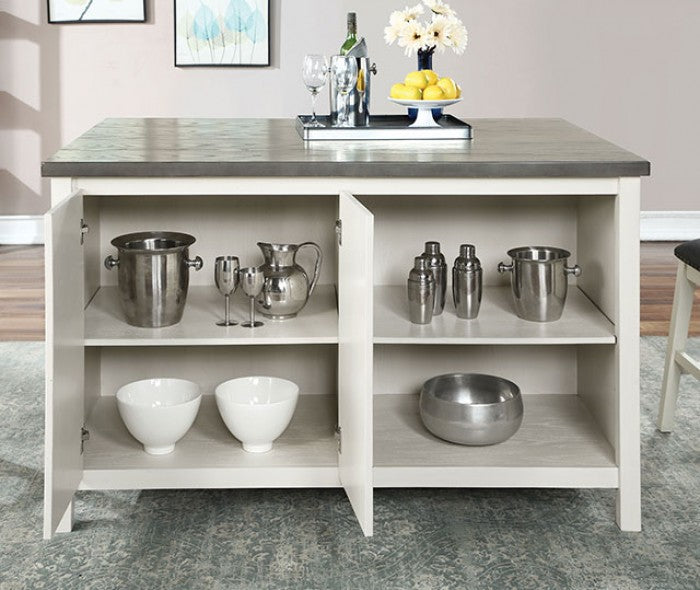 Heidelberg Off-White/Dark Gray 4-Piece Counter Height Table Set by Furniture of America at Eve Furniture
