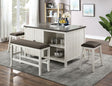 Heidelberg Off-White/Dark Gray 4-Piece Counter Height Table Set by Furniture of America at Eve Furniture