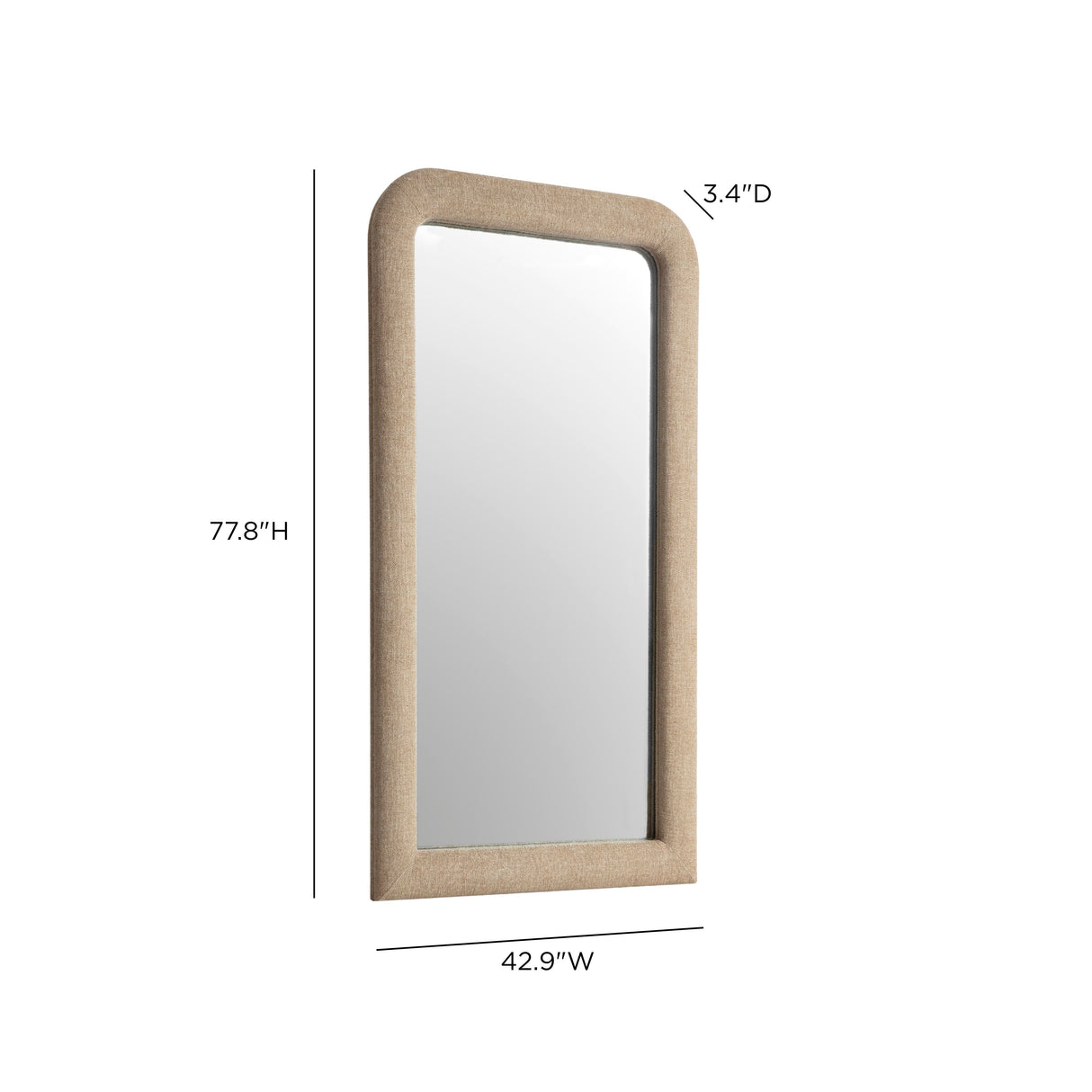 Heidi 43"X78" Upholstered Oversized Floor Mirror by TOV Furniture at Eve Furniture