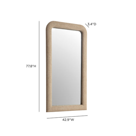 Heidi 43"X78" Upholstered Oversized Floor Mirror by TOV Furniture at Eve Furniture