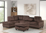 Heights Chocolate Reversible Sectional & Storage Ottoman by Happy Homes at Eve Furniture