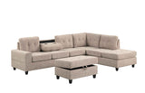 Heights Reversible Sectional & Storage Ottoman by Happy Homes at Eve Furniture