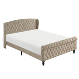 Heirloom Brown Upholstered Queen Platform Bed by Homelegance at Eve Furniture