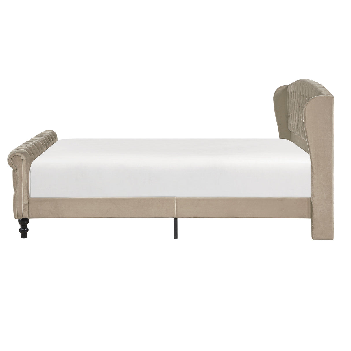 Heirloom Brown Upholstered Queen Platform Bed by Homelegance at Eve Furniture