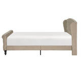 Heirloom Brown Upholstered Queen Platform Bed by Homelegance at Eve Furniture