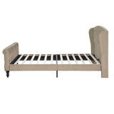 Heirloom Brown Upholstered Queen Platform Bed by Homelegance at Eve Furniture