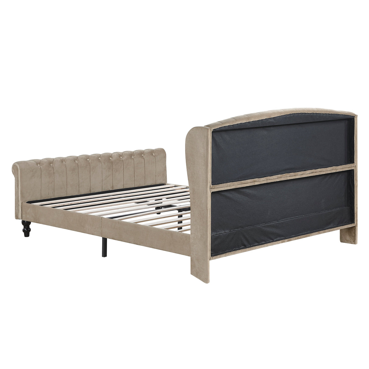 Heirloom Brown Upholstered Queen Platform Bed by Homelegance at Eve Furniture