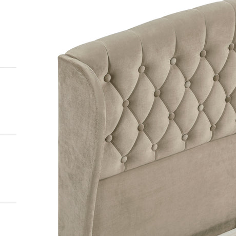 Heirloom Brown Upholstered Queen Platform Bed by Homelegance at Eve Furniture