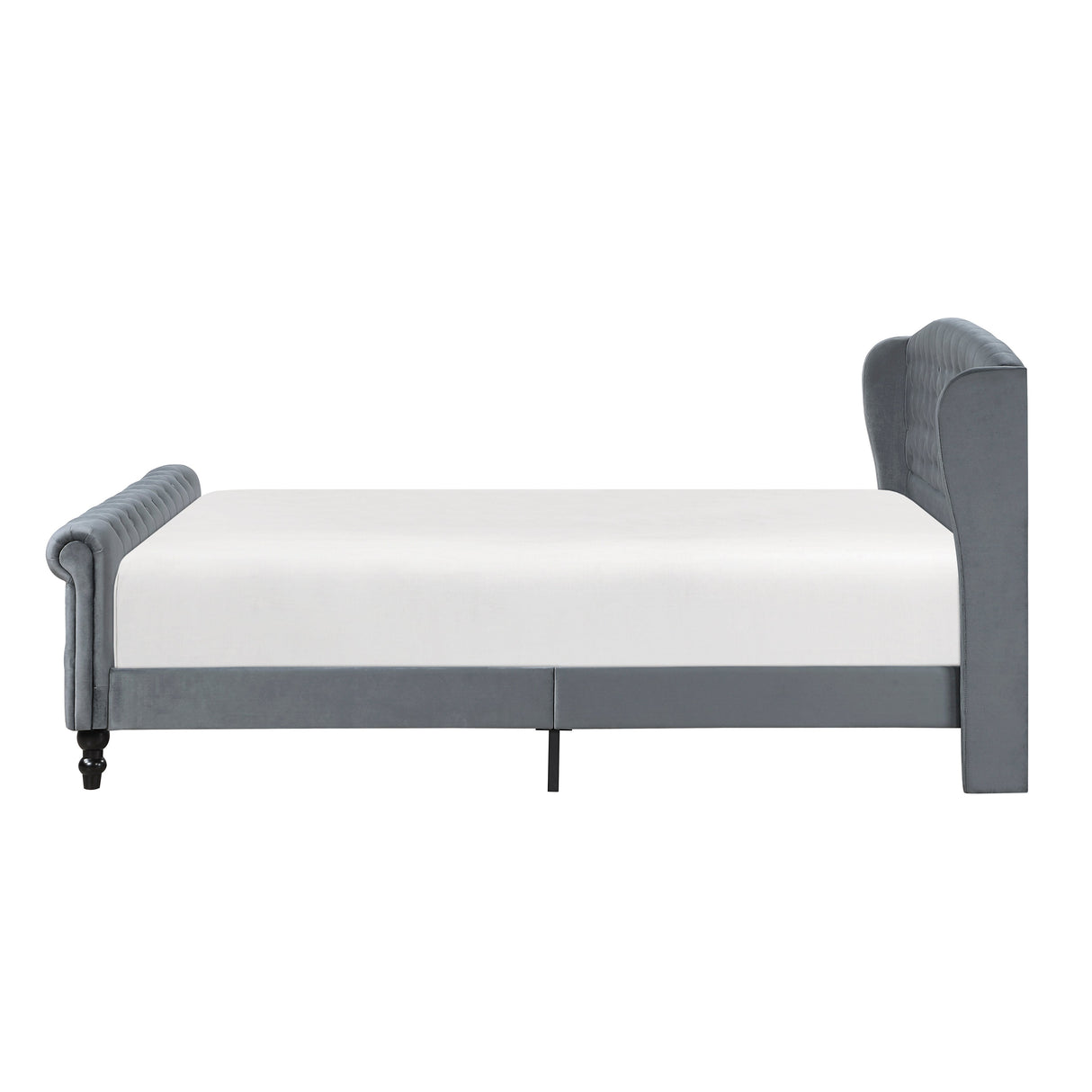 Heirloom Gray Upholstered Queen Platform Bed by Homelegance at Eve Furniture