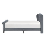 Heirloom Gray Upholstered Queen Platform Bed by Homelegance at Eve Furniture