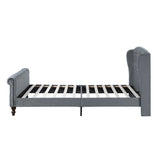 Heirloom Gray Upholstered Queen Platform Bed by Homelegance at Eve Furniture