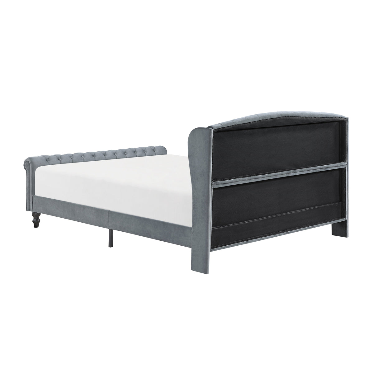 Heirloom Gray Upholstered Queen Platform Bed by Homelegance at Eve Furniture