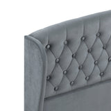 Heirloom Gray Upholstered Queen Platform Bed by Homelegance at Eve Furniture