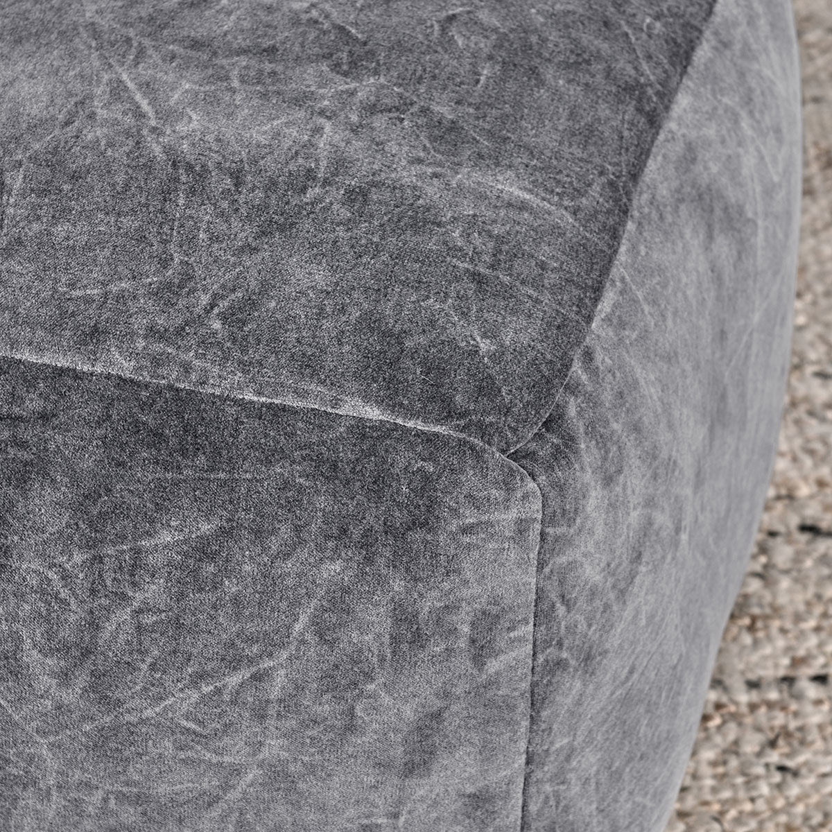 Heirloom Gray Velvet Pouf by Classic Home at Eve Furniture
